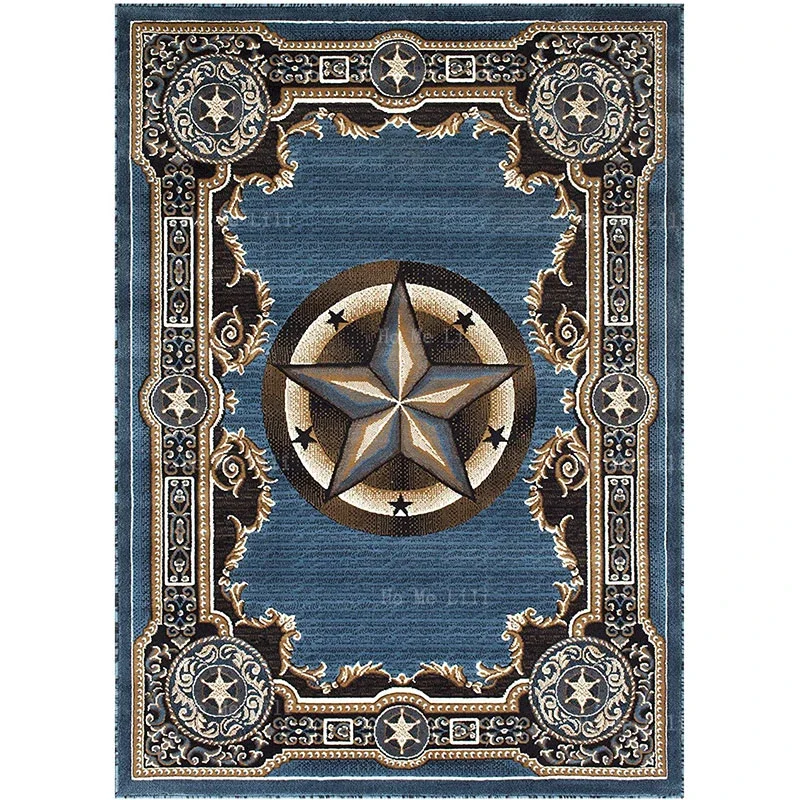 Traditional Accent Flannel Floor Rugs Light Blue Western Texas Star Design Hello Darkness My Old Friend Dragonfly Viking Carpets