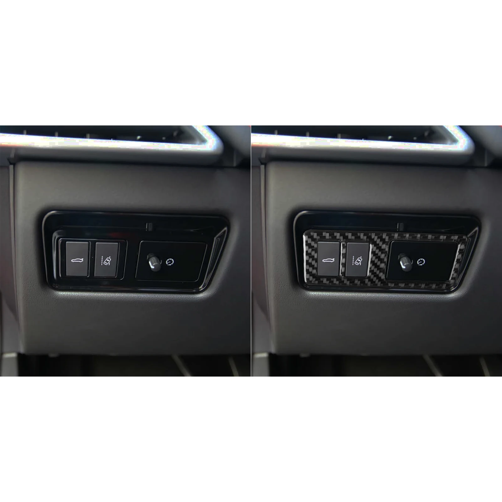 Pour Jaguar XE X760 2016-2019, garniture de panneau de commande de coffre côté conducteur en fibre de carbone, accessoires de voiture, autocollant intérieur