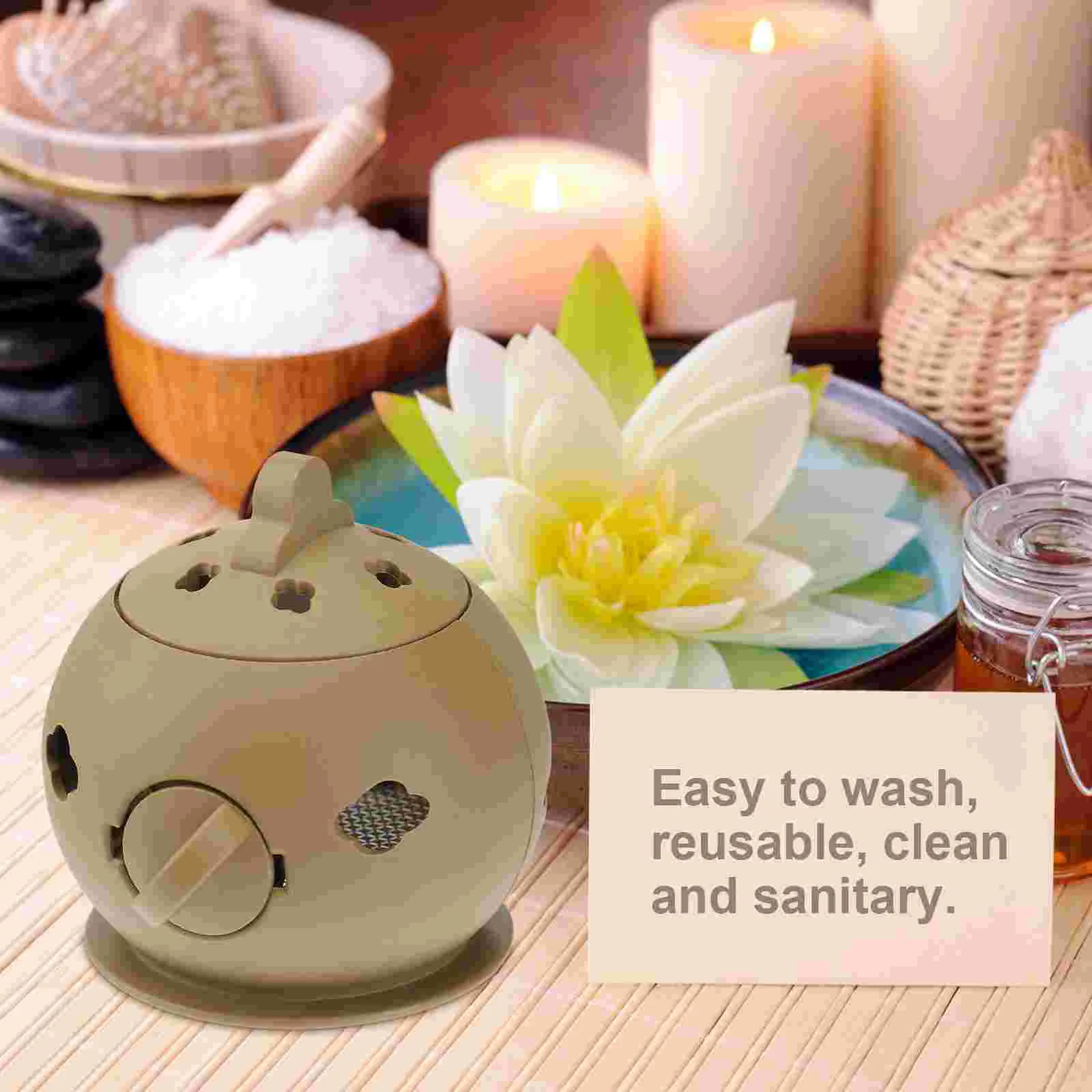 2 Pcs Body Moxibustion Box Moxibustion Massage Treatment Pot Tool Without Moxa Cone (Khaki) Moxa Cone Burner Pot