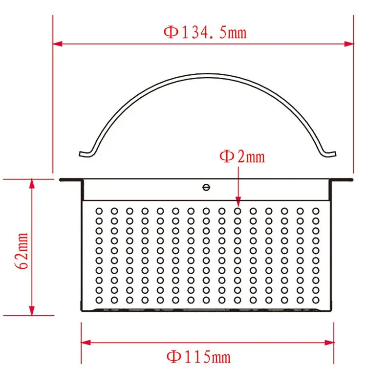 Diamter 135.5mm Sink Filter Basket, 2mm Filter Hole Kitchen Sink Strainer, Stainless Steel Waste Plug Drain Stopper Mesh Basket