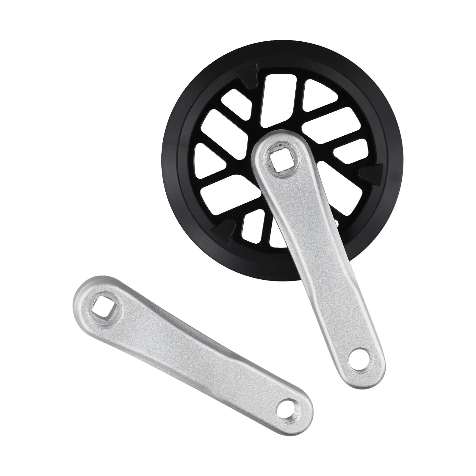 For Kids Cycling Folding Bike Crankset Aluminum Crankset Approx 127 140 152MM Option 127mm Crank Size 2mm Steel Platter