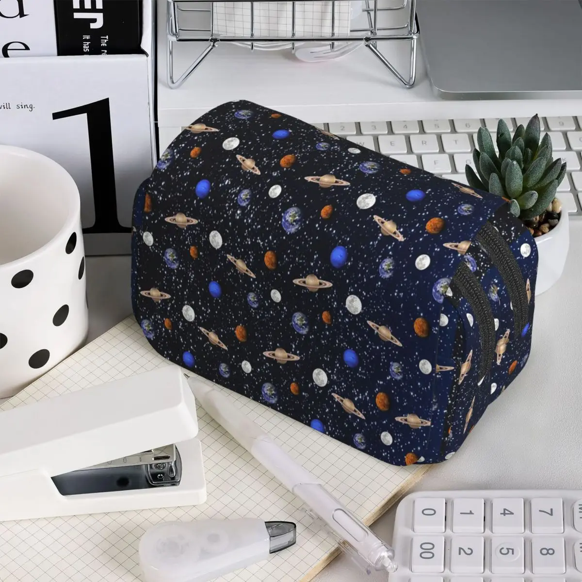 Solar System Space Planets Universe Pencil Case for Studen Gifts Pen Box Pencil Bag Stationery Supplies Pen Holder Bag