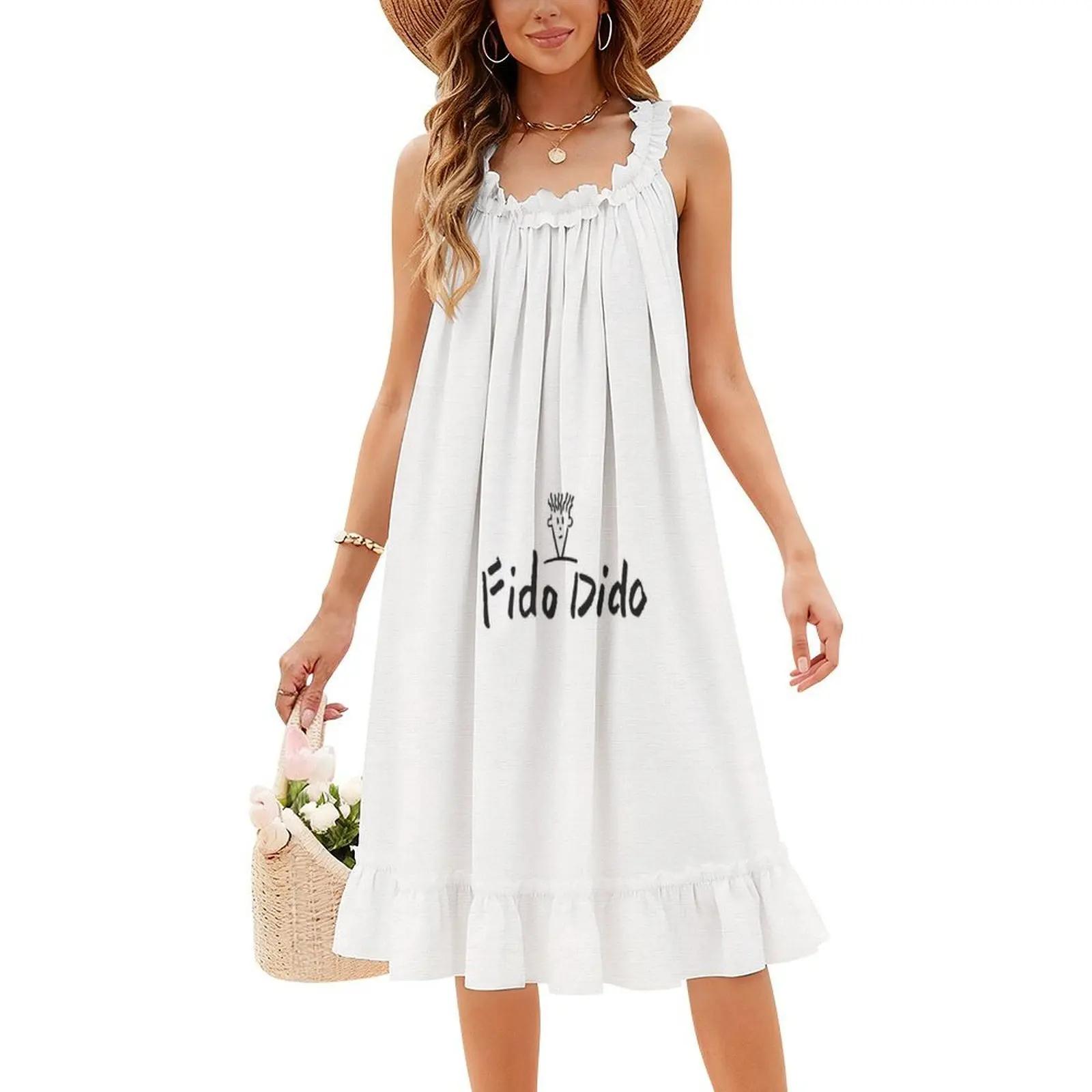 فستان Fido Dido-Best ذو الشخصيات الكرتونية النسائية الأنيقة للحفلات على شكل حرف A مع خيارات قصيرة/طويلة/بدون أكمام Fido Dido Icon #4