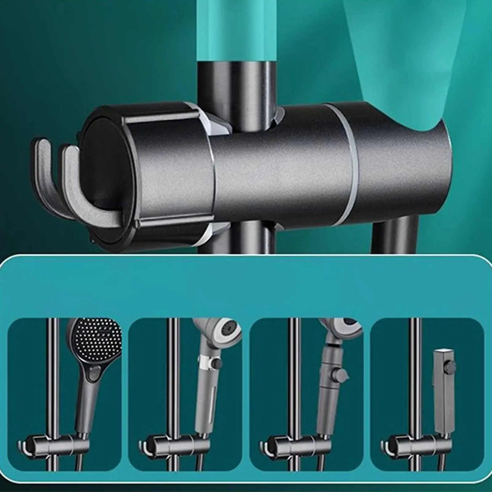 

Держатель душевой палочки Регулируемый держатель душевой лейки для выдвижной штанги Вращение на 360 градусов Кронштейн распылителя для ванной комнаты для туалета на колесах Отель