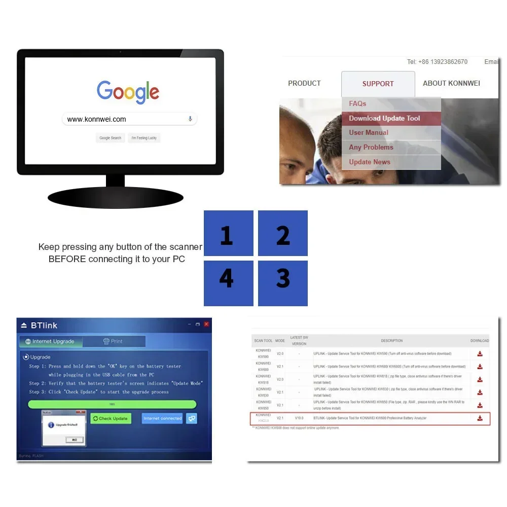 

2025KONNWEI KW210 Automatic Smart 12V Car Battery Tester Auto Battery Analyzer 100 To 2000CCA Cranking Car Battery Tester