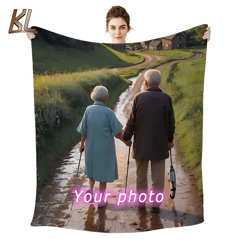 1pc Custom Blanket With Photo Text, Personalized Blanket Custom Throw Blanket, Custom Gift Blanket For Family, Friends