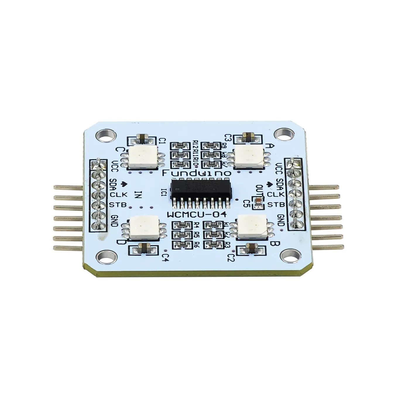 White RGB module 74HC595 controls 4 RGB LED display 5V for Arduino MCU