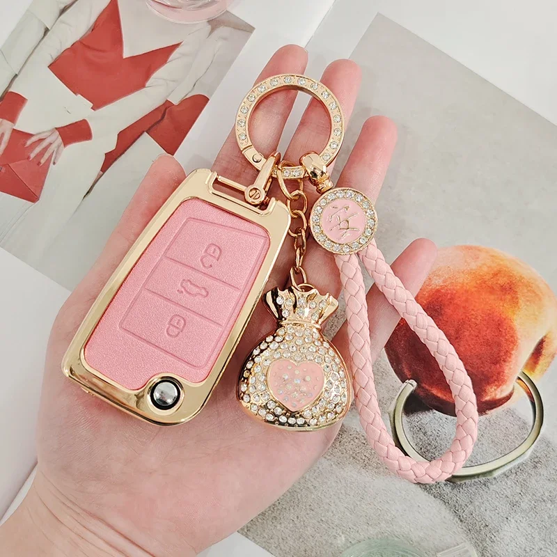 For Volkswagen Keycase Magotan Lavida Tiguan Tharu T-ROC Tacqua Polo Beetle Bora Lamando Golf keycover shell keychain carkey bag