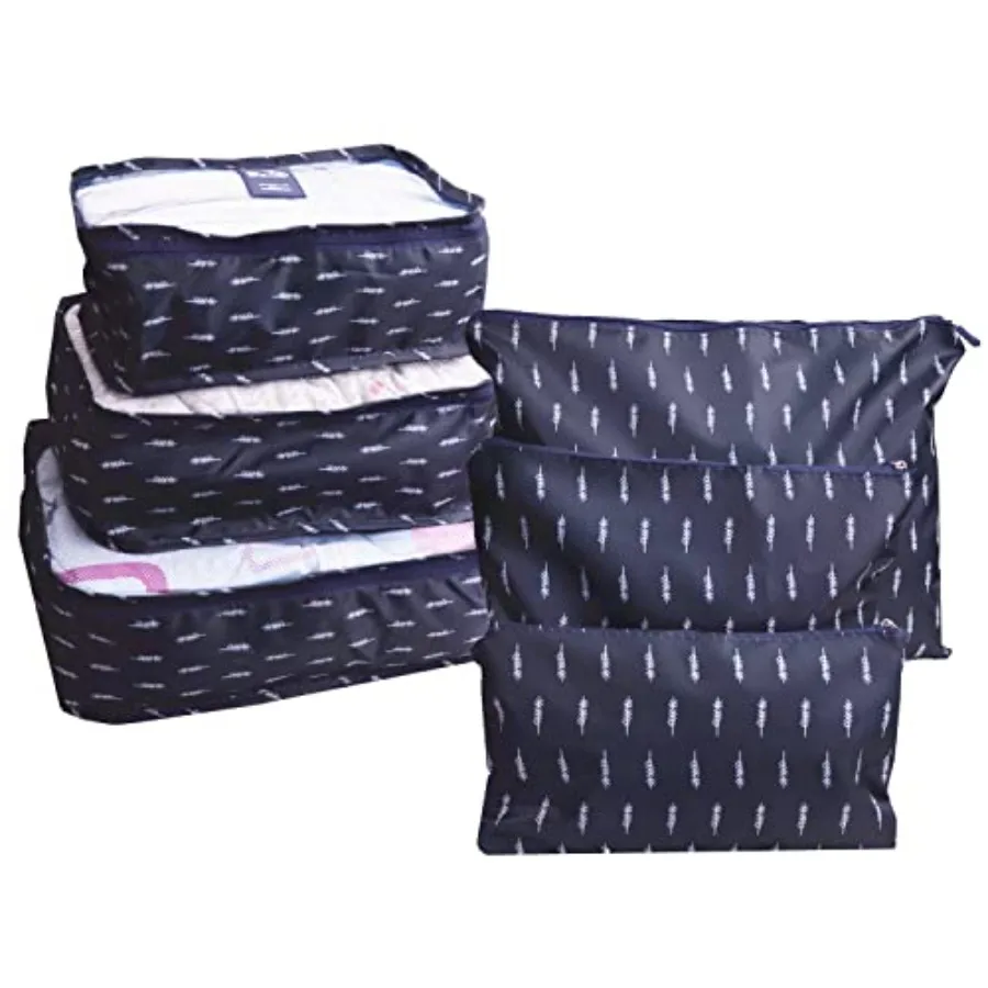 

Набор из 6 органайзеров для путешествий: сумки для чемоданов, упаковочные кубы, мешки для белья, сумки для хранения одежды, органайзеры для упаковки