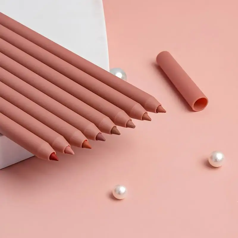 크리미 립 라이너 펜슬 프라이빗 라벨 번짐 방지 롱래스팅 립 라이너 누드 OEM ODM 비건 20개