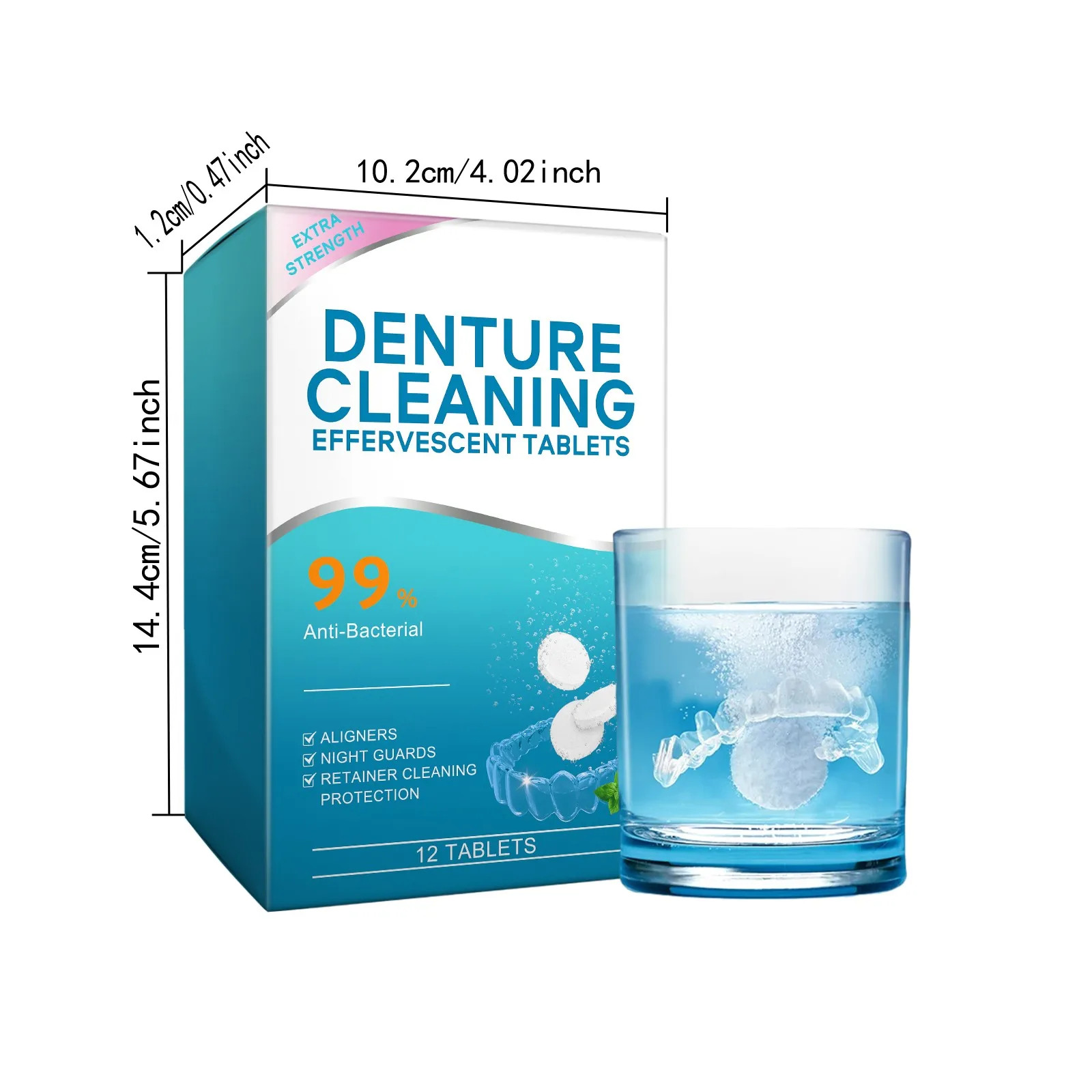 Effectively Clean Stubborn Stains Denture Special Cleaning Effervescent Tablets Dissolve Quickly Denture Cleaning Supplies