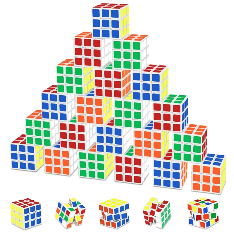 6PCS Mini Speed Cube 3x3 Size 3CM School Rewards Classroom Prize for Students Birthday Party Favors Stocking Stuffers Gifts