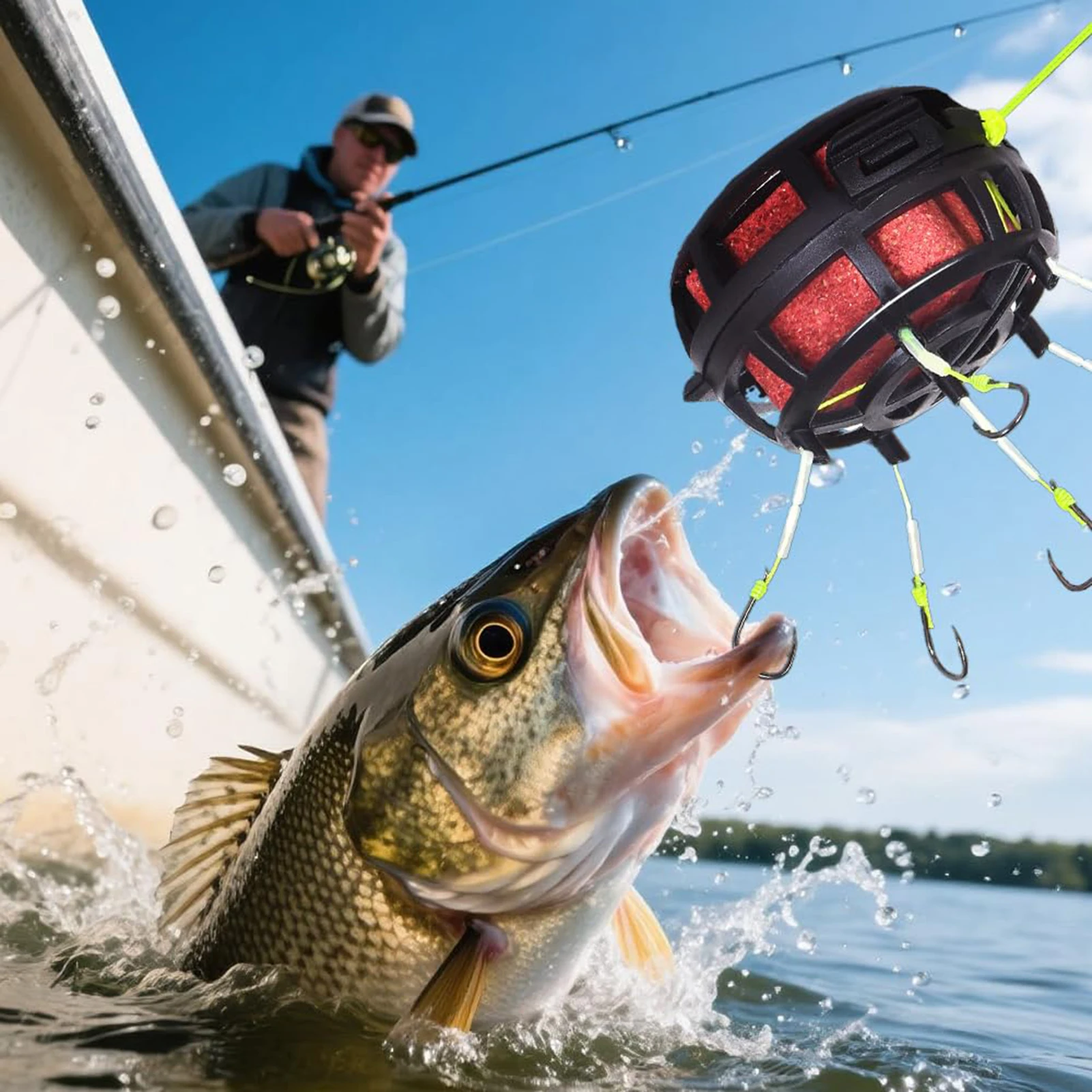 

Floating Cage String Hook Carbon Steel Anti-winding Wire Set Feeder Sinking Fishing Feeder Bait Cage Fish Fishing Fishing Tool