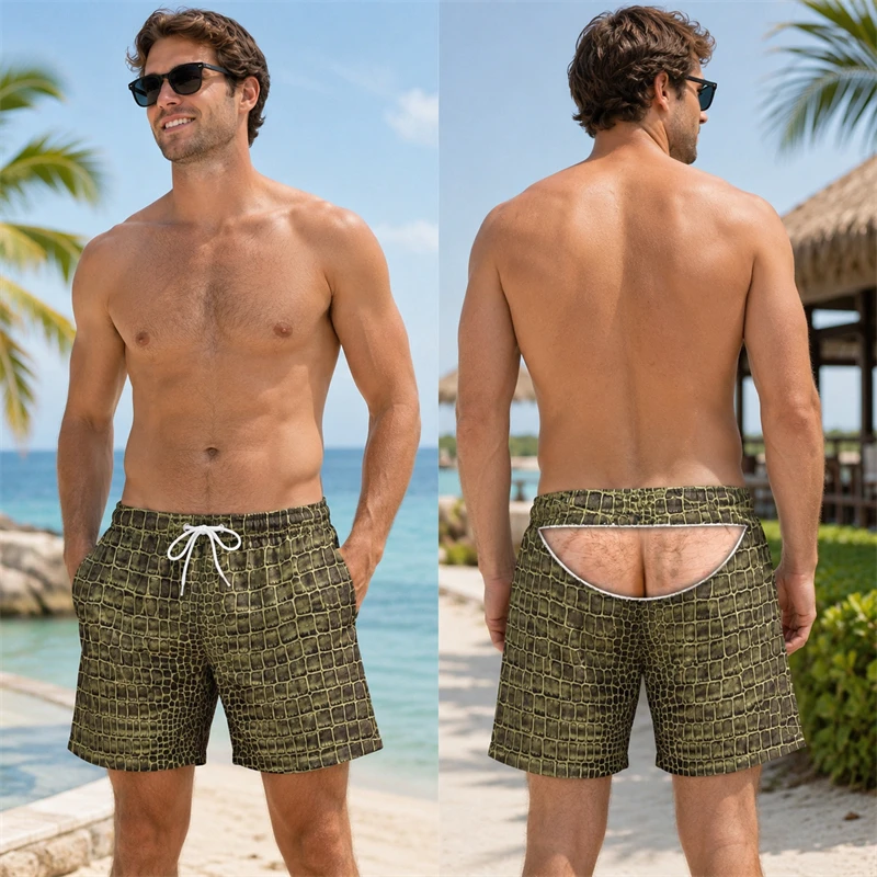 Personalized Funny Men Swim Trunks Gag Gift For Him Big Booty Beach Short Summer Beachshorts Fake Underwear Fashion Board Shorts