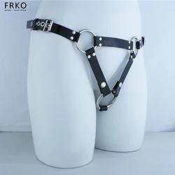 FRKO Male Chastity PU Belt Adjustable Rope Scrotum Ring BDSM Games Erotic Product Adult Sex Toys for Men Underwear Bondage 18+