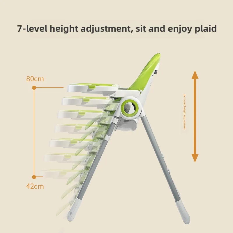접이식 아기 식사 의자, 가정용 아기 좌석용 높은 의자, 다기능 어린이 멀티 레벨 조정 수유 의자
