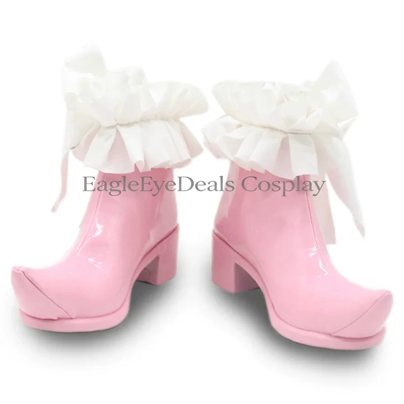 Anime Magical  Women  Cosplay Shoes Project Sekai Emu Otori Women Stage Performance Comic Con Festival Pink Platform Lace Boots