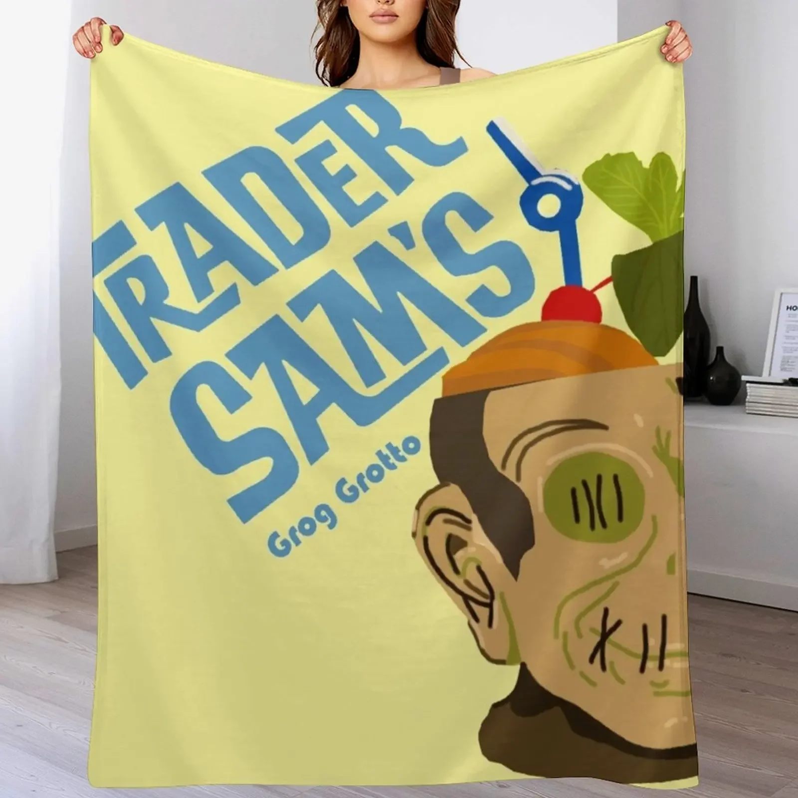 Trader Sam's Tiki Grog Grotto Throw Blanket Soft Breathable Blanket for Night Sleeping
