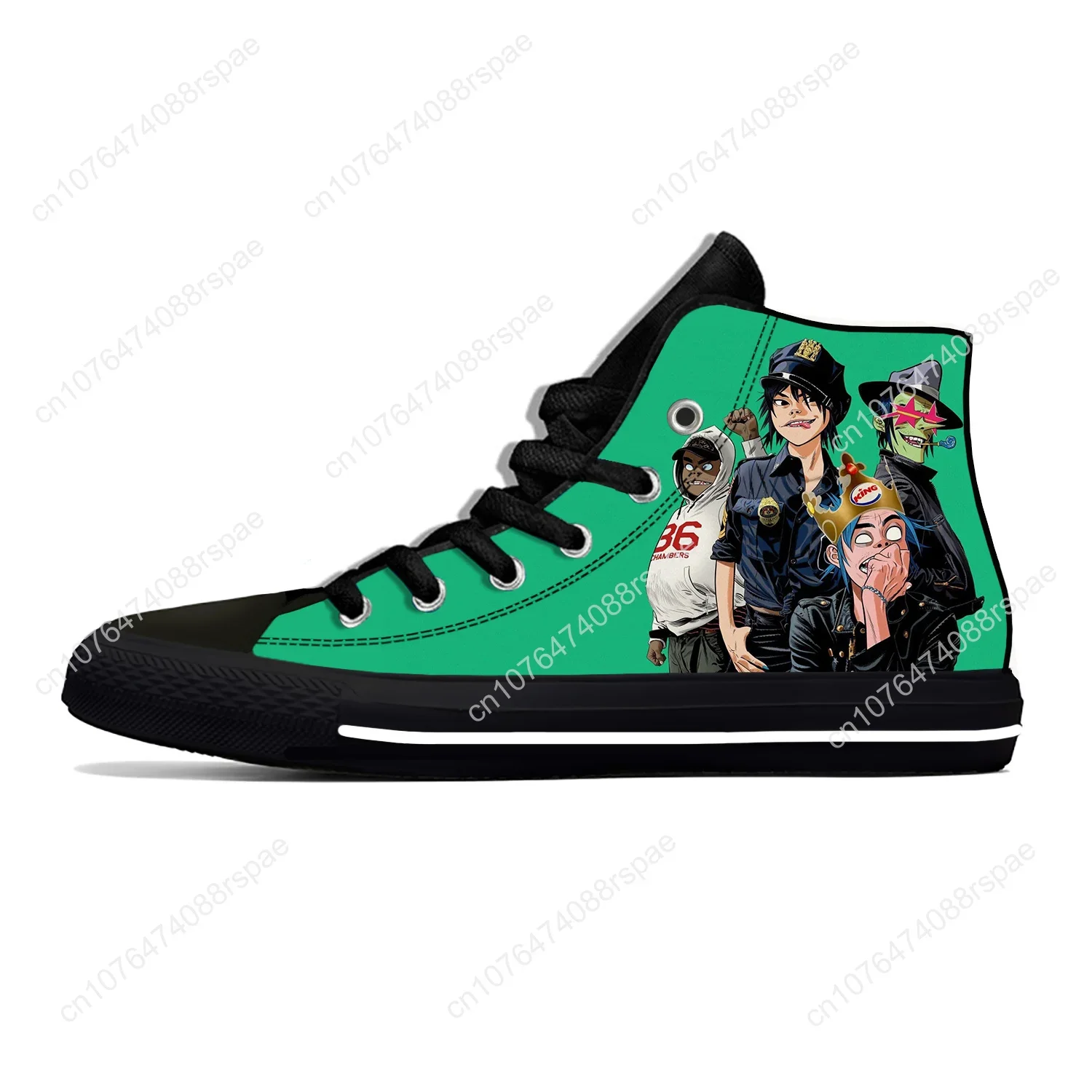 Gorillaz Rockband Chakachhan Nudel Murdoc Russel Casual Stoff Schuhe High Top leichte atmungsaktive 3D-Druck Männer Frauen Turnschuhe