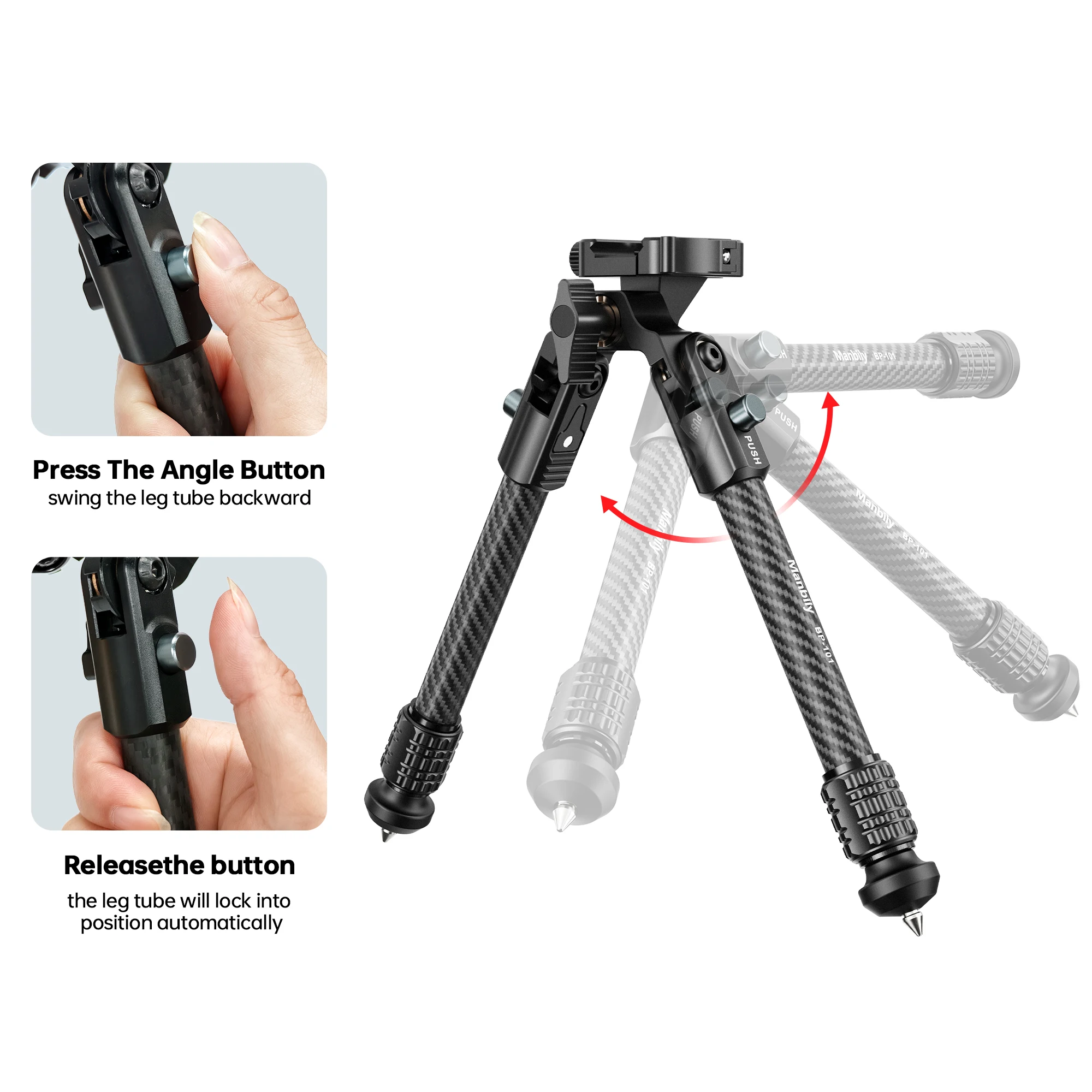 Camera Tripod Carbon - Manbily Carbon Fiber Camera Statief Verstelbare