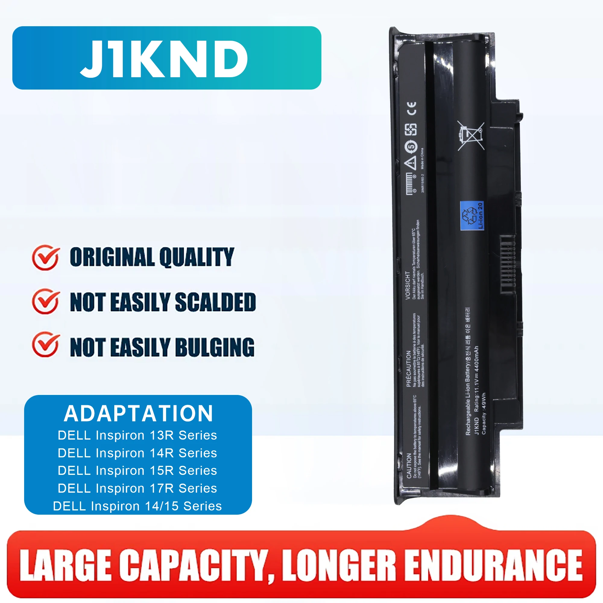 J1KND Laptop Battery  for Dell Vostro 3450 3550 3750 N5110 N5010 M5010 M5030 M5040 M5110 3420 3520 N5030 N5040 N5050 N7010 N7110