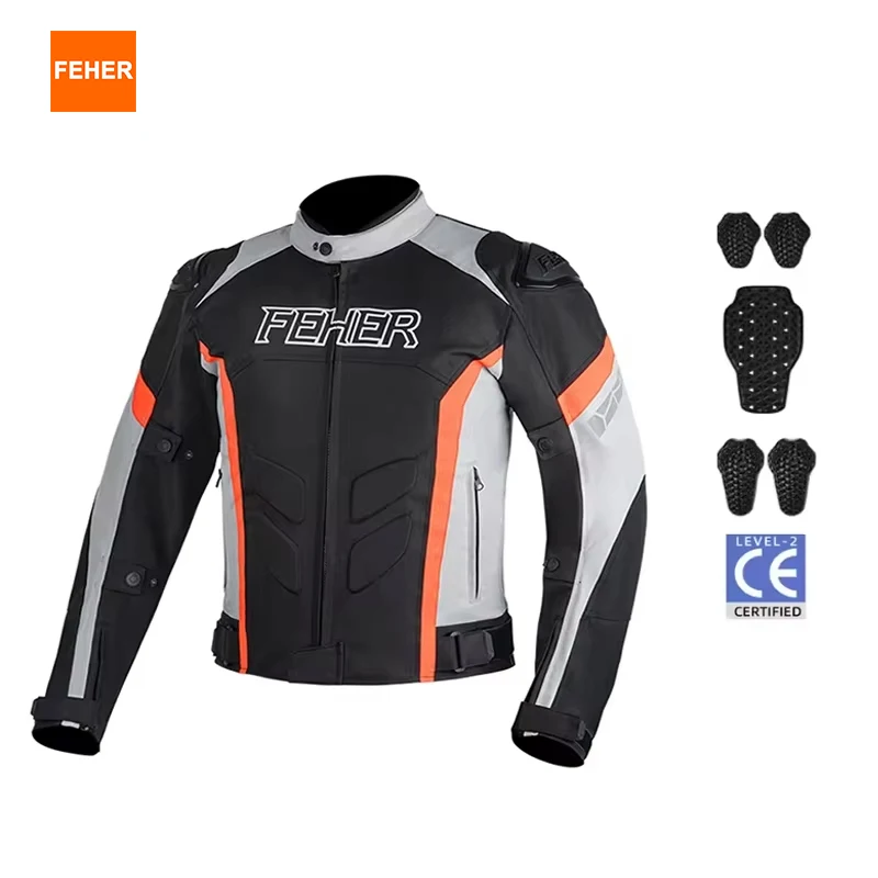 FEHER Motorjas All Season Waterdicht Heren Dubbellaags Ademend en Thermisch met TPU Schouderbescherming Rijjas