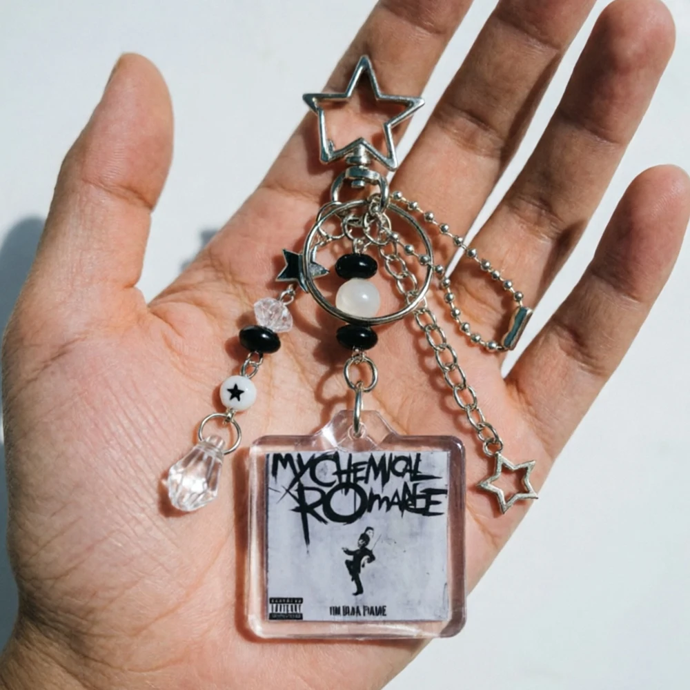 My Chemical Romance Keychain The Black Parade Album Art Charm Emo Rock Band Merch Punk Aesthetic Bag Accessory for Backpack