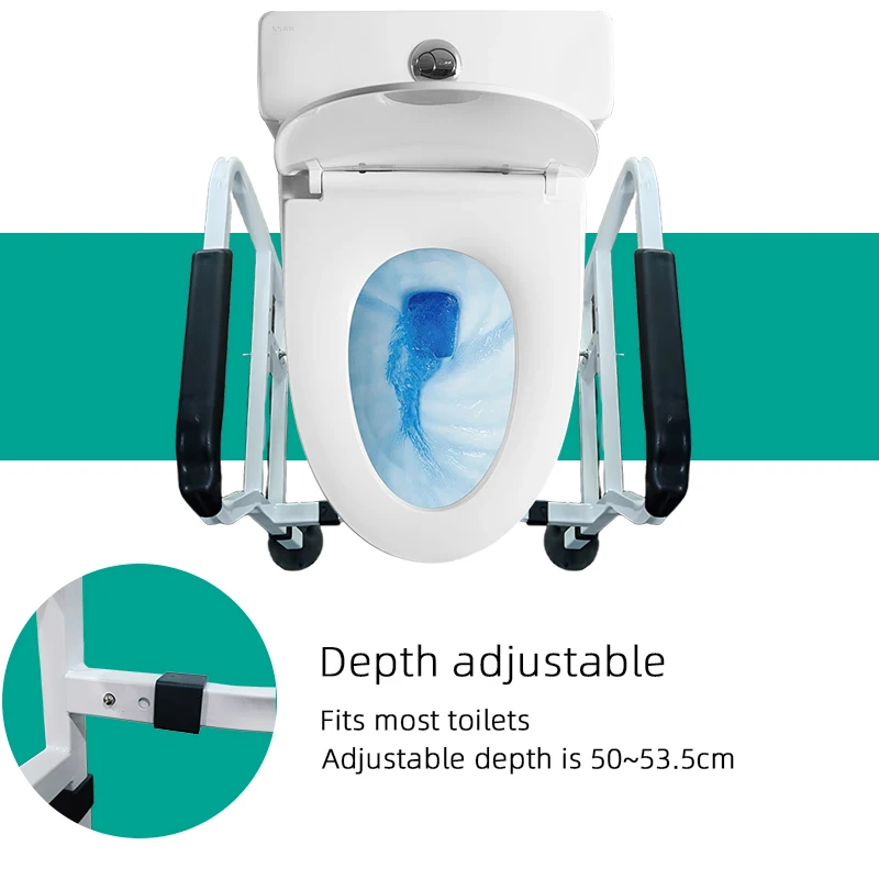 درابزين المرحاض مساعد الحمام السكك الحديدية إطار أمان مقعد المرحاض لكبار السن #6