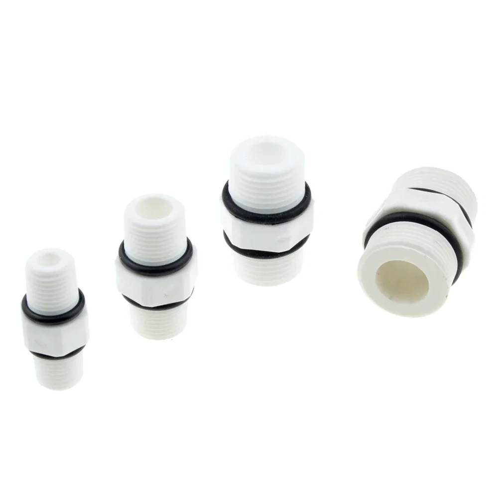Plastic Nylon 1/4" 3/8" 1/2" 3/4" BSP Male Thread Equal Hex Nipple Union Pipe Coupling Fitting Connector Coupler For Water Oil
