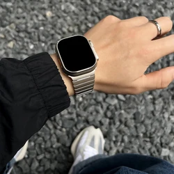 Stainless Steel Men Strap For Apple Watch Series 10 46mm Ultra 2/1 49mm 9 8 7 45mm Link Bracelet for Iwatch 6 5 4 SE 44mm Band