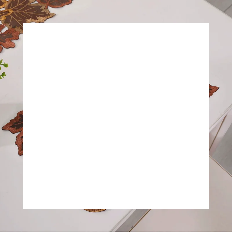 1 قطعة مابل ليف الخريف المطرزة الجدول عداء توافدوا البني القيقب تصميم ريفي مزرعة الشكر الحصاد #1