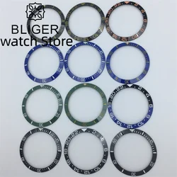 BLIGER 35.4mm x 29.2mm Black Blue Green Yellow Orange ceramic bezel suitable for 38mm cases