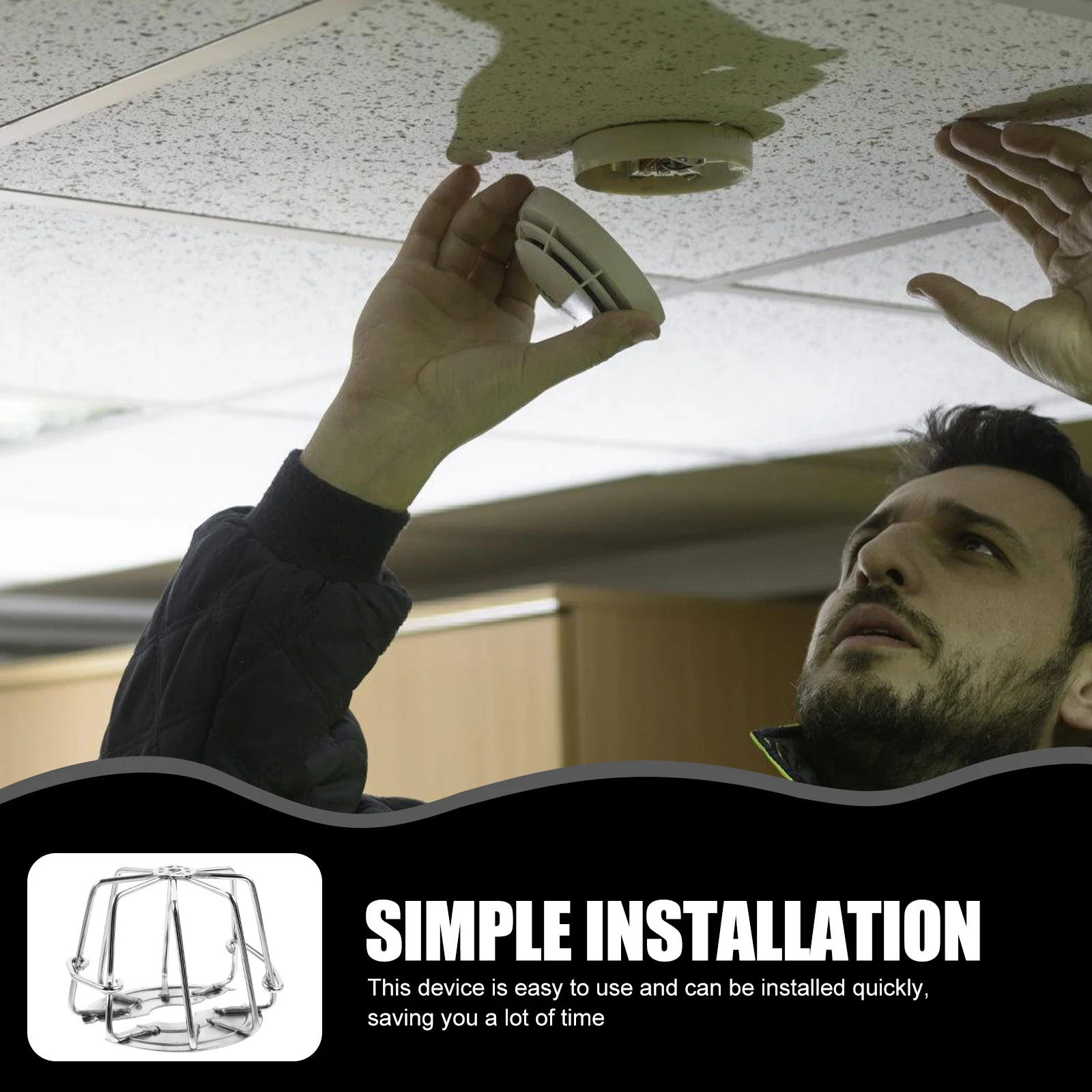 Fire Sprinkler Head Cover Stainless Steel Non-Removable Protective Ring Fire Sprinkler Guard Durable Easy Maintenance Protector