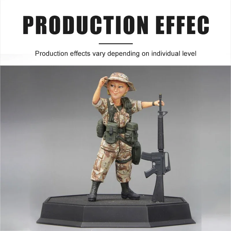 Fine Molds Assembled Model Kit FT5   U.S. Army Infantry Woman and M16A2 Assault Rifle 1/12