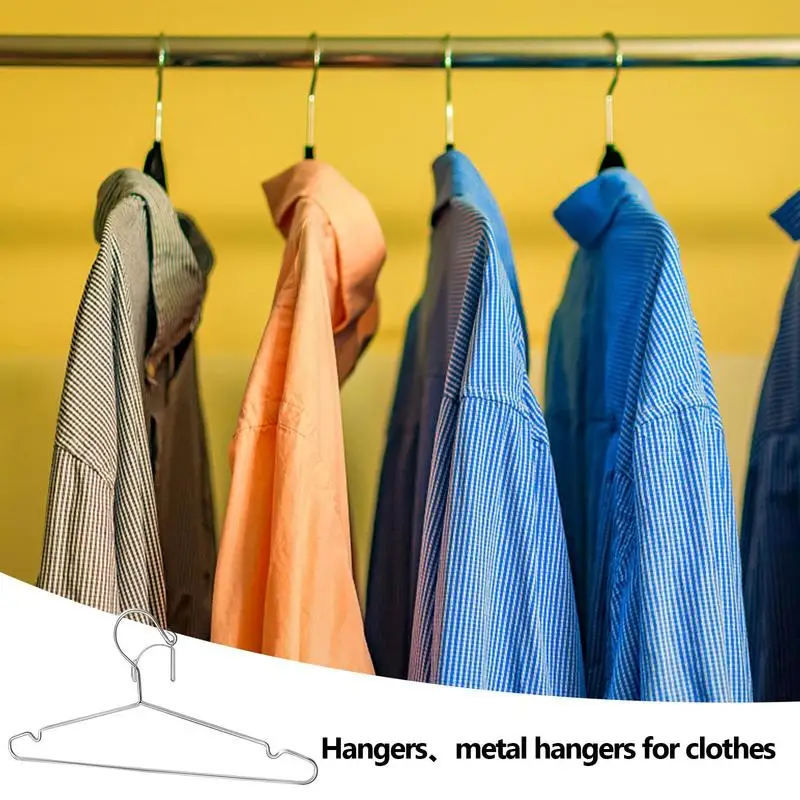 

Wire Hangers Portable Anti Skid Design Windproof Metal Hanger Wide Applications Multipurpose Hanger For Coat T Shirt Pants Skirt