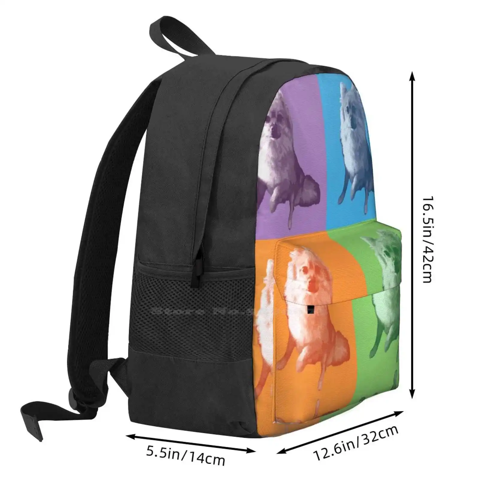 Yeager ransel populer seni Pop tas Fashion potret warna-warni hewan Dogart poplit petpotrait dogpotrait Petart