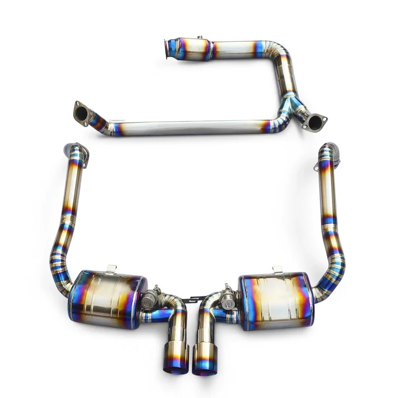 

Титановый полный выхлоп для Porsche 718 Boxster/Cayman 2.0T 2016-2023, глушитель выхлопной трубы сзади и котом