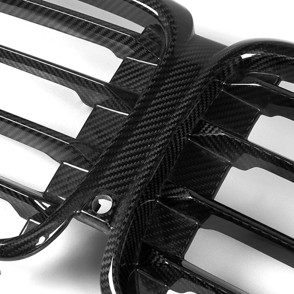 شبكة المصد الأمامي للكلى شوايات غطاء محرك السيارة من ألياف الكربون الجافة الحقيقية لسيارات BMW X5 Series G05 G18 LCI 2024-IN قطع غيار السيارات X5M