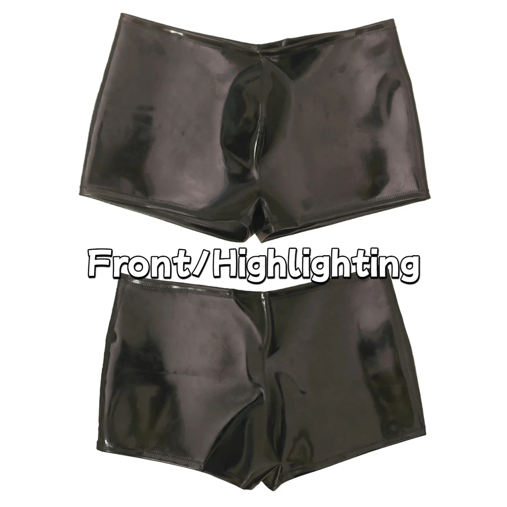 Men Sex Cloth Latex Glossy Boxers Patent Leather Club Lingerie Shorts Briefs Gay Tight Underwear Sexy Accessories Hot Underpants