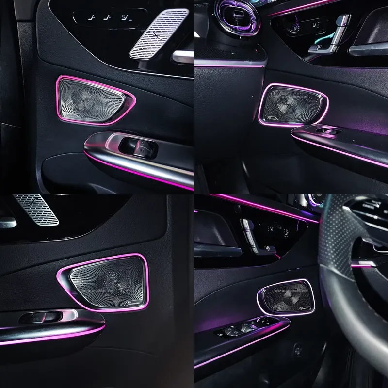 high quality W206 Four Door Midrange Speaker LED Cover for Mercedes Benz C-Class 2022-2025 64 Colors LED Ambient Light Horn