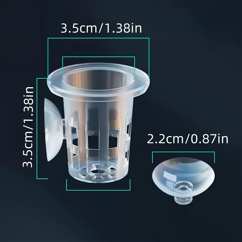 Hydroponic Net Pots for Freshwater Aquarium Planting Suction Base Soilless Cultivation Aquascape Decoration Easy Installation