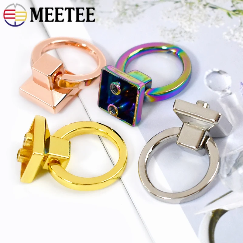 5/10/20Pcs Meetee 18mm Metal O Ring Side Clip Buckles Screw Strap Connector Clasp Handbag Handle Hanger DIY Hardware Accessories