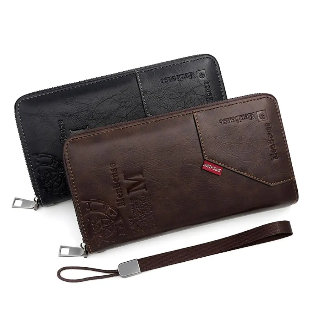 

Men's Long Wallet Multiple Card Slots Zipper Wallet Casual Large Capacity Card Holder Purse Card Bag Male Clutch Bag