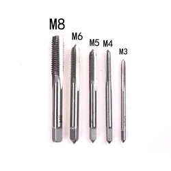 5pcs Thread Tap Drill Bit Set Screw Thread Taps M3-M8 Right Hand Metric Hand Taps For Metalworking Plug Taps Tools