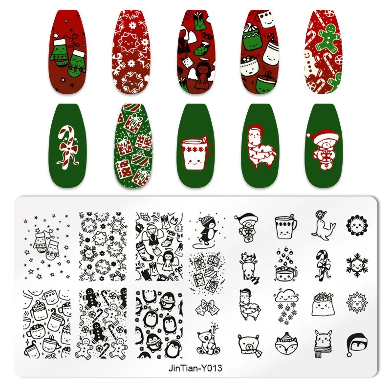 Kimcci Nail Stamping Plates Flamingo Template Mandala Maple Leaf Stamp Art Image Manicure Stencil Tools