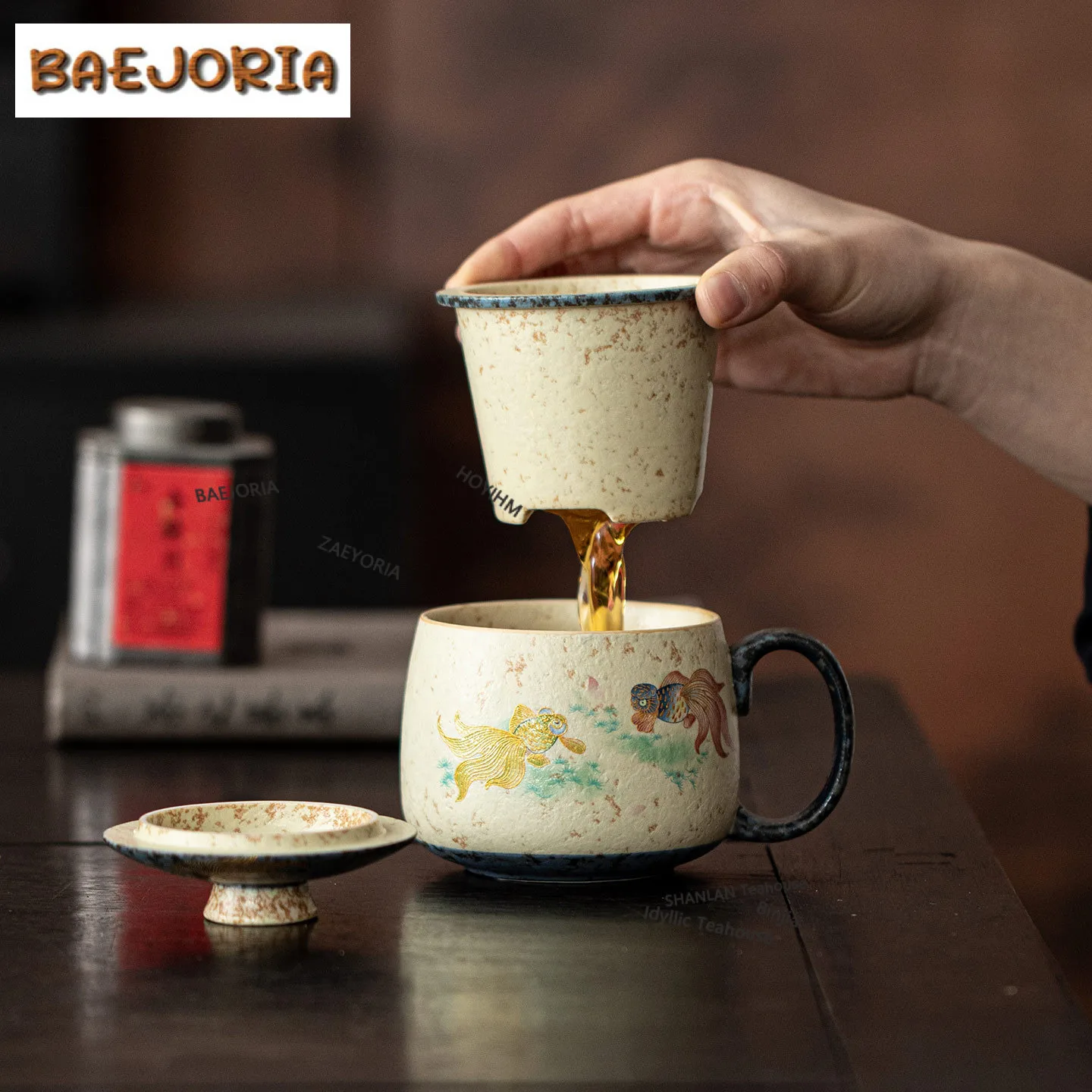 

380ml Treasures Fill The Home Filter Tea Separator Cup Creative Tea Mug With Infuser Tea Soaking Office Water Cup Tableware Gift