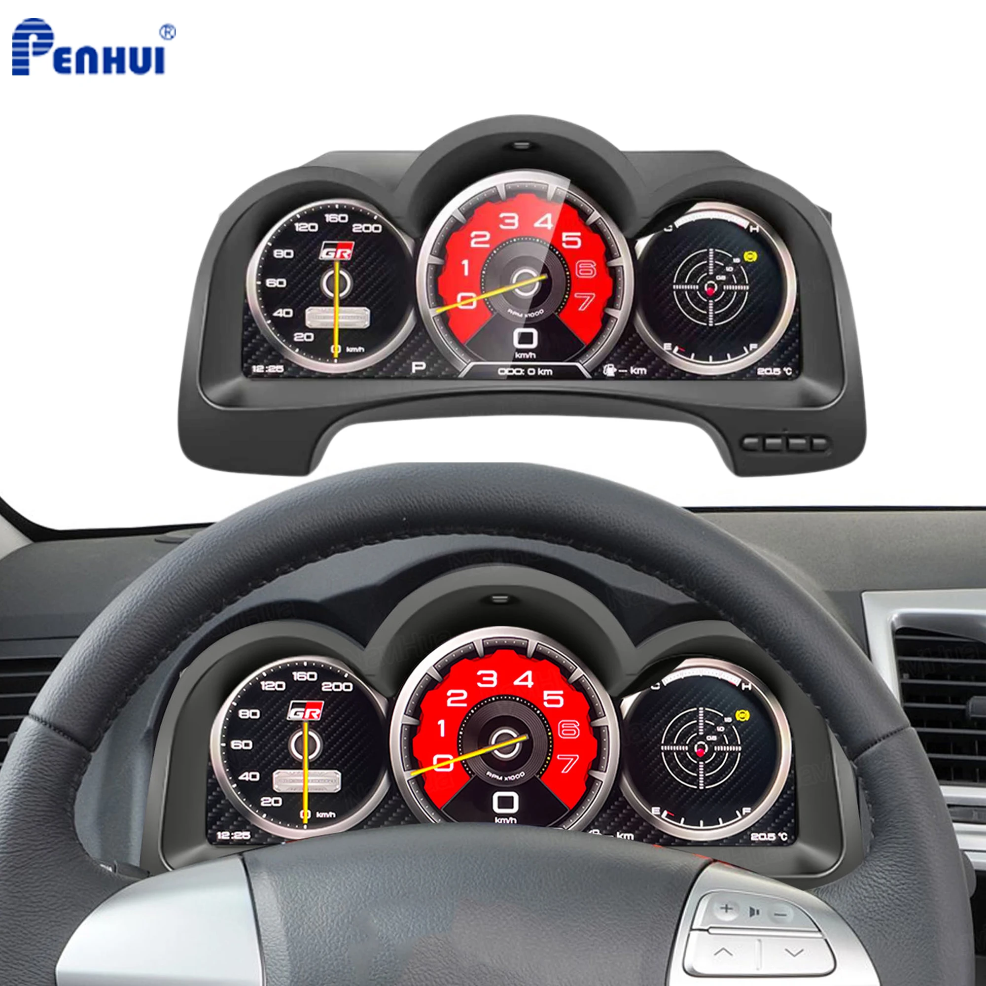 Car HUD LCD Cluster instrument multimedia dashboard Modification For Toyota Hilux Vigo 2005-2015 Mulitmedia Panel