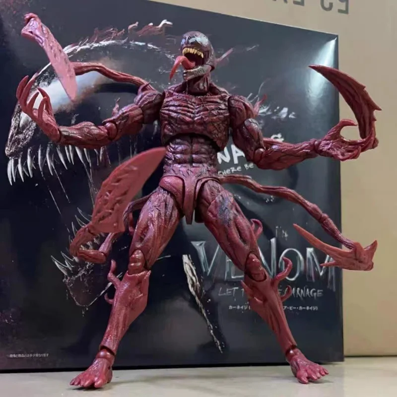 

2024 New Shf Venom Carnage Action Figure Joint Movable Toys Venom Legends Change Face Statue Model Doll Collectible Kids For Toy