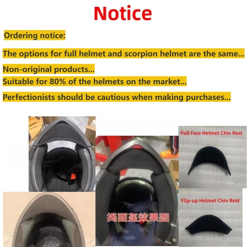 Moto Helmet Chin Rest for KUQIBAO & VGV Windproof Net Cloth Noise-reducing Flip-up/Full Helm Universal Modification Accessories