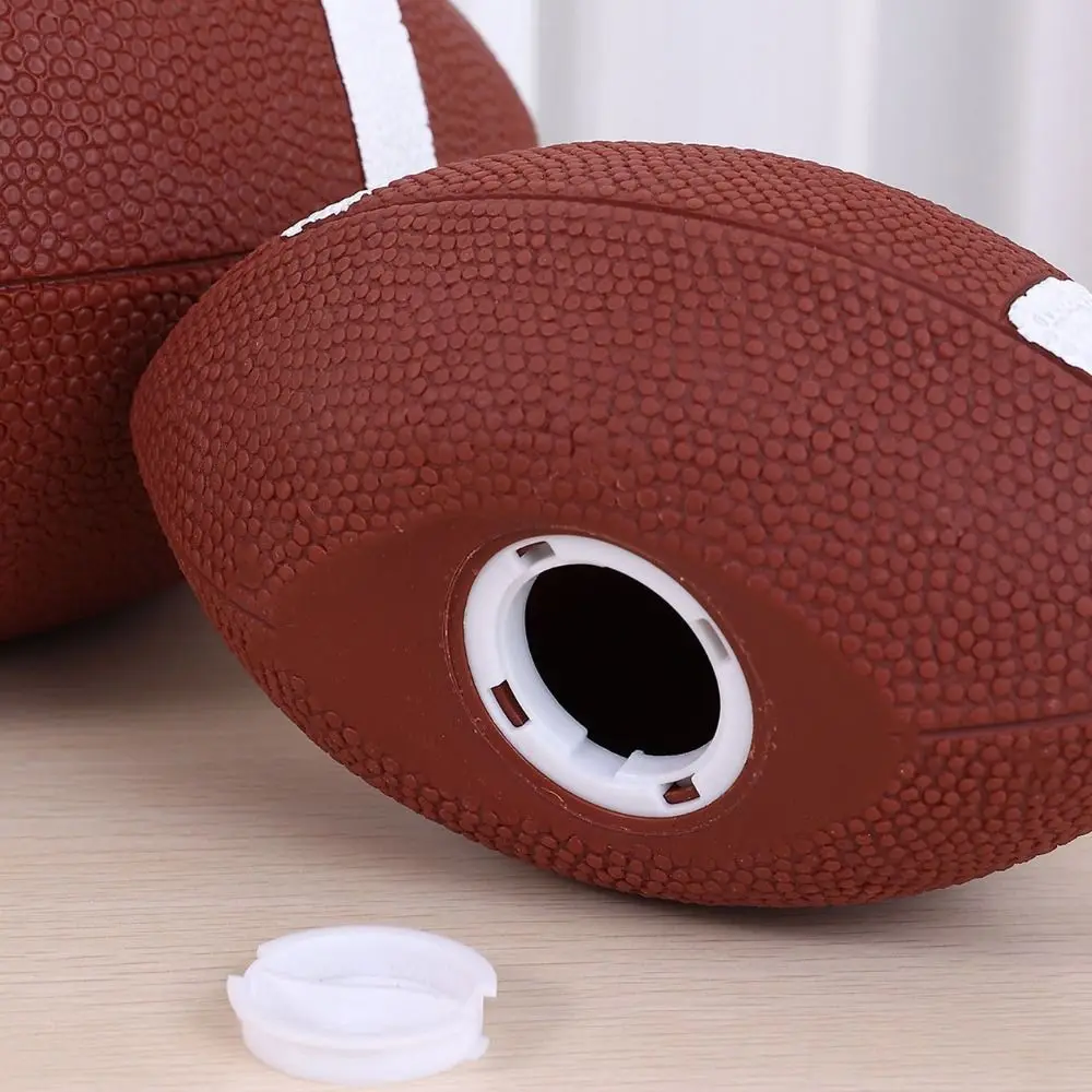 Tanque de poupança de moedas de futebol de rugby, tanque de dinheiro de rugby de grande capacidade, durável, fofo, caixa de armazenamento para crianças, decoração de mesa